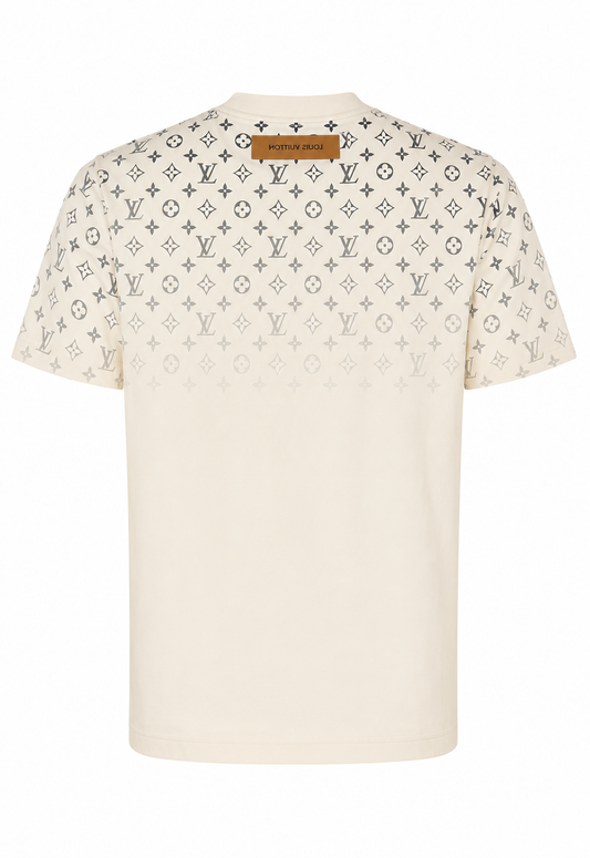 Louis Vuitton LV Monogram Gradient Herren T-Shirt Cremeweiß