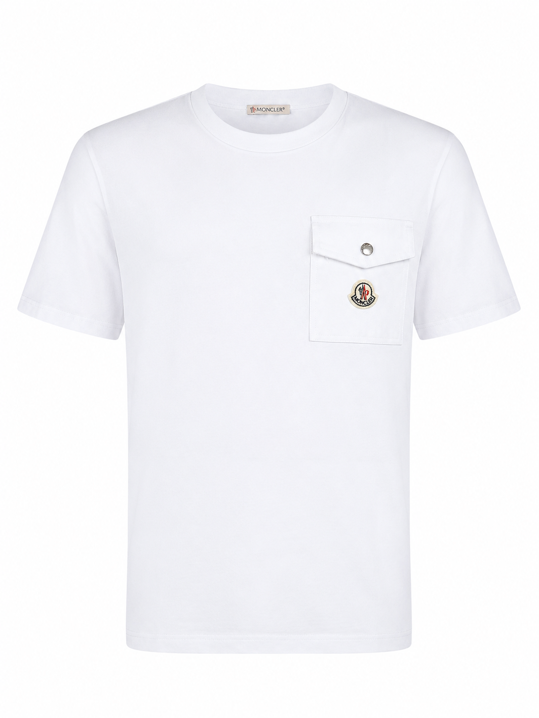 Moncler Herren Logo Patch T-Shirt Weiß