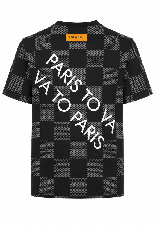 Louis Vuitton Herren T-Shirt Damier Cotton Schwarz