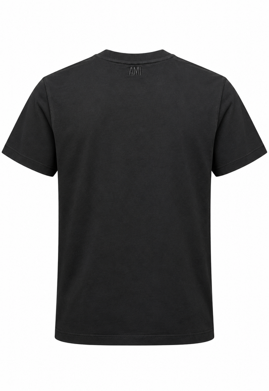 Ami Paris Herren T-Shirt mit Stickerei Schwarz