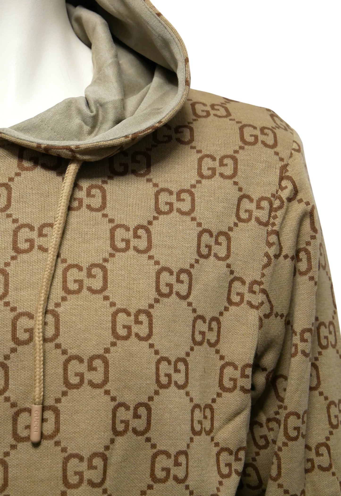 Gucci Herren Wendbare Hoodie - Jacke mit Reißverschluss Beige - Original Designer Marken Outlet - Salvin Store