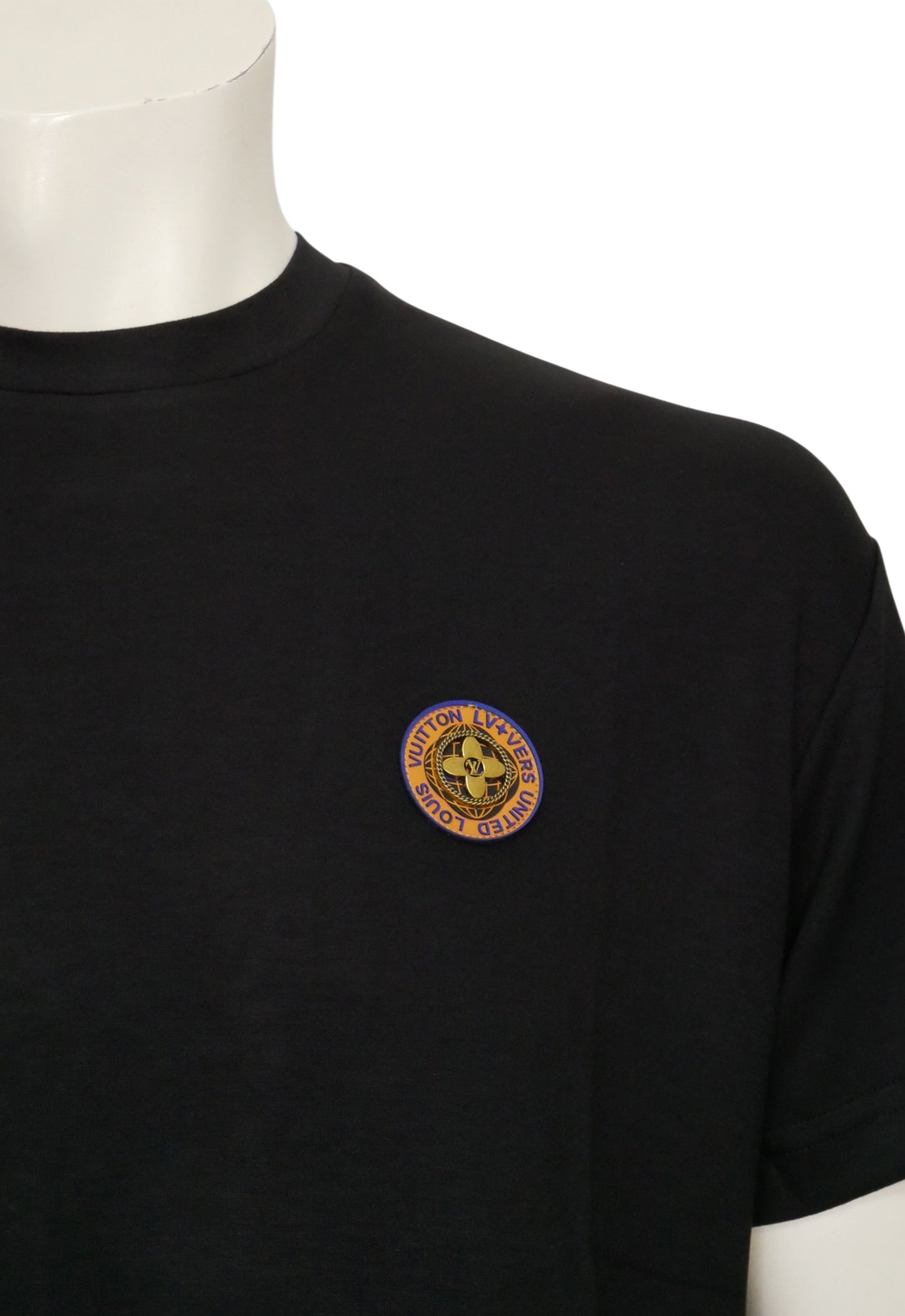 Louis Vuitton Herren T-Shirt Schwarz Stretch Baumwolle