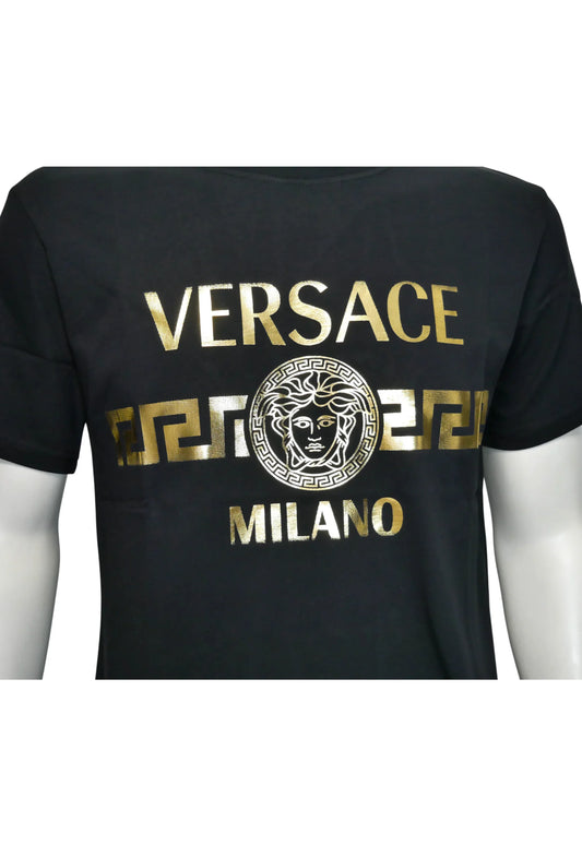 Versace Herren T-Shirt Schwarz - Original Designer Marken Outlet - Salvin Store