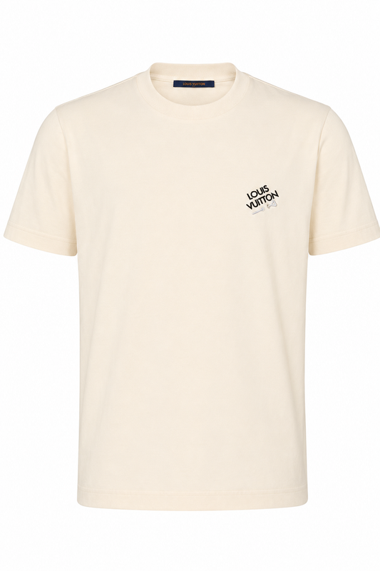 Louis Vuitton LV Signature Herren T-Shirt Cremeweiß