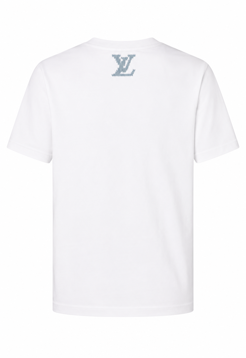 Louis Vuitton Herren Embroidered Signature T-Shirt Weiß