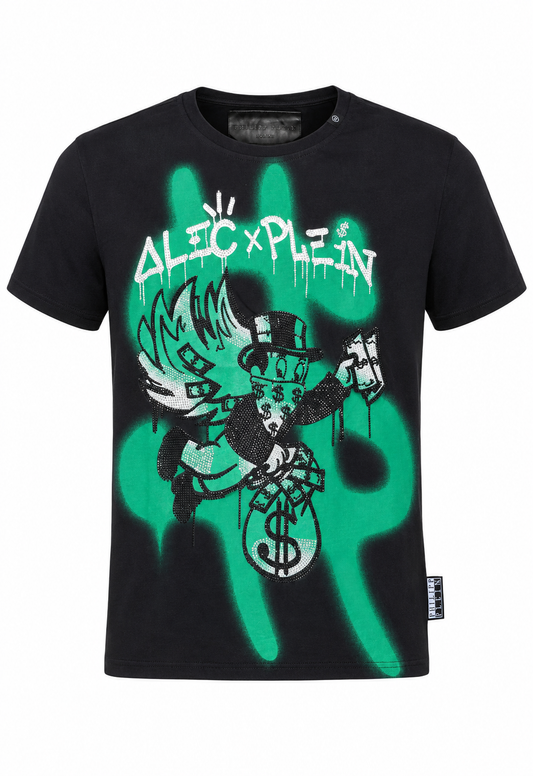 Philipp Plein Herren Alec X Plein T-Shirt Schwarz