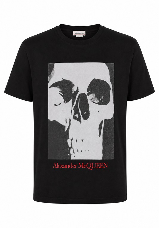 Alexander McQueen Skull Printed Herren T-Shirt Schwarz