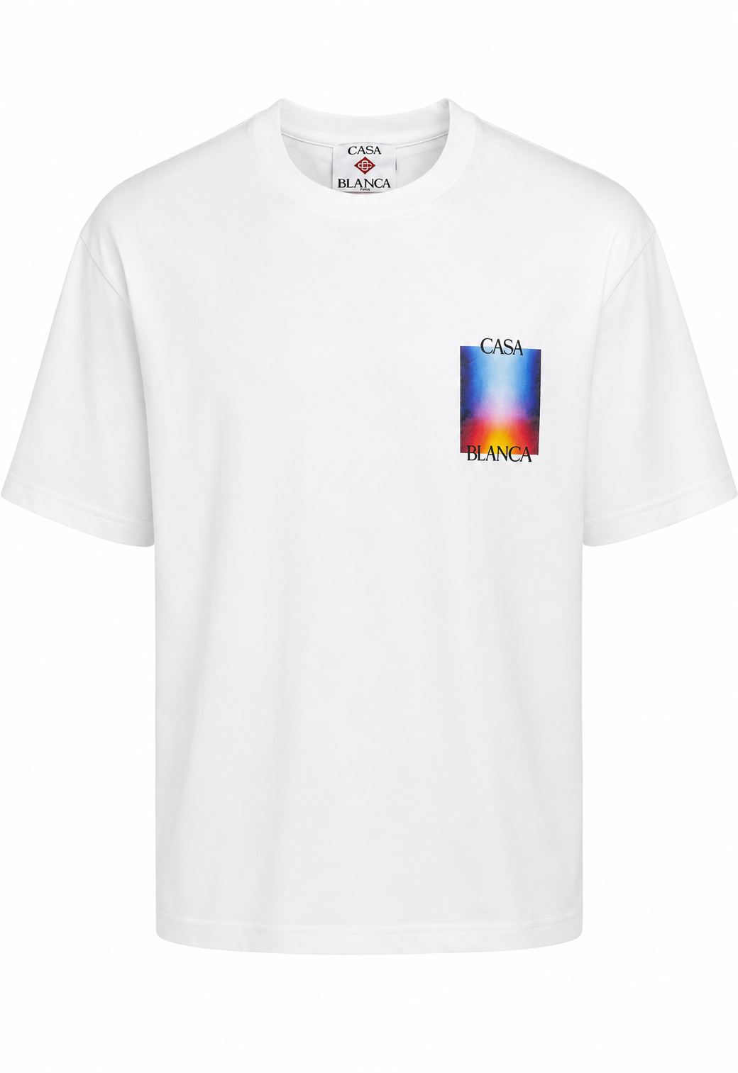 Casablanca Gradient Casa Logo Herren T-Shirt Weiß