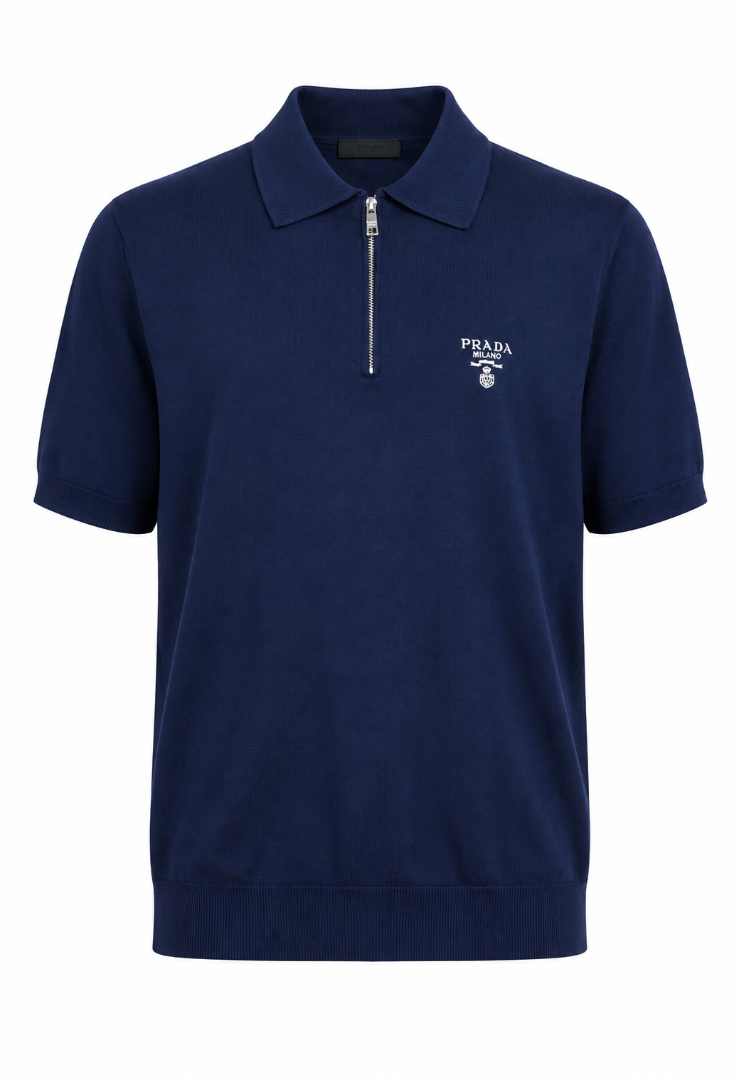 Prada Superfeine Wolle Herren Poloshirt Dunkelblau