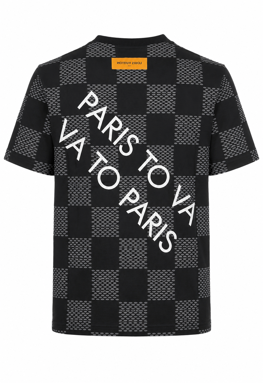 Louis Vuitton Herren T-Shirt Damier Cotton Schwarz
