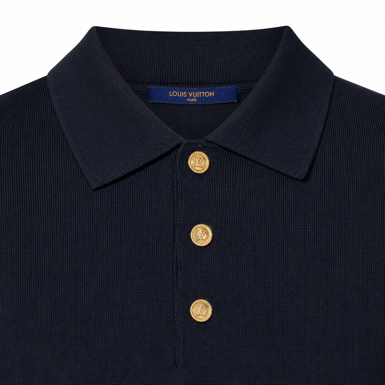 Louis Vuitton Herren Strick Poloshirt Schwarz