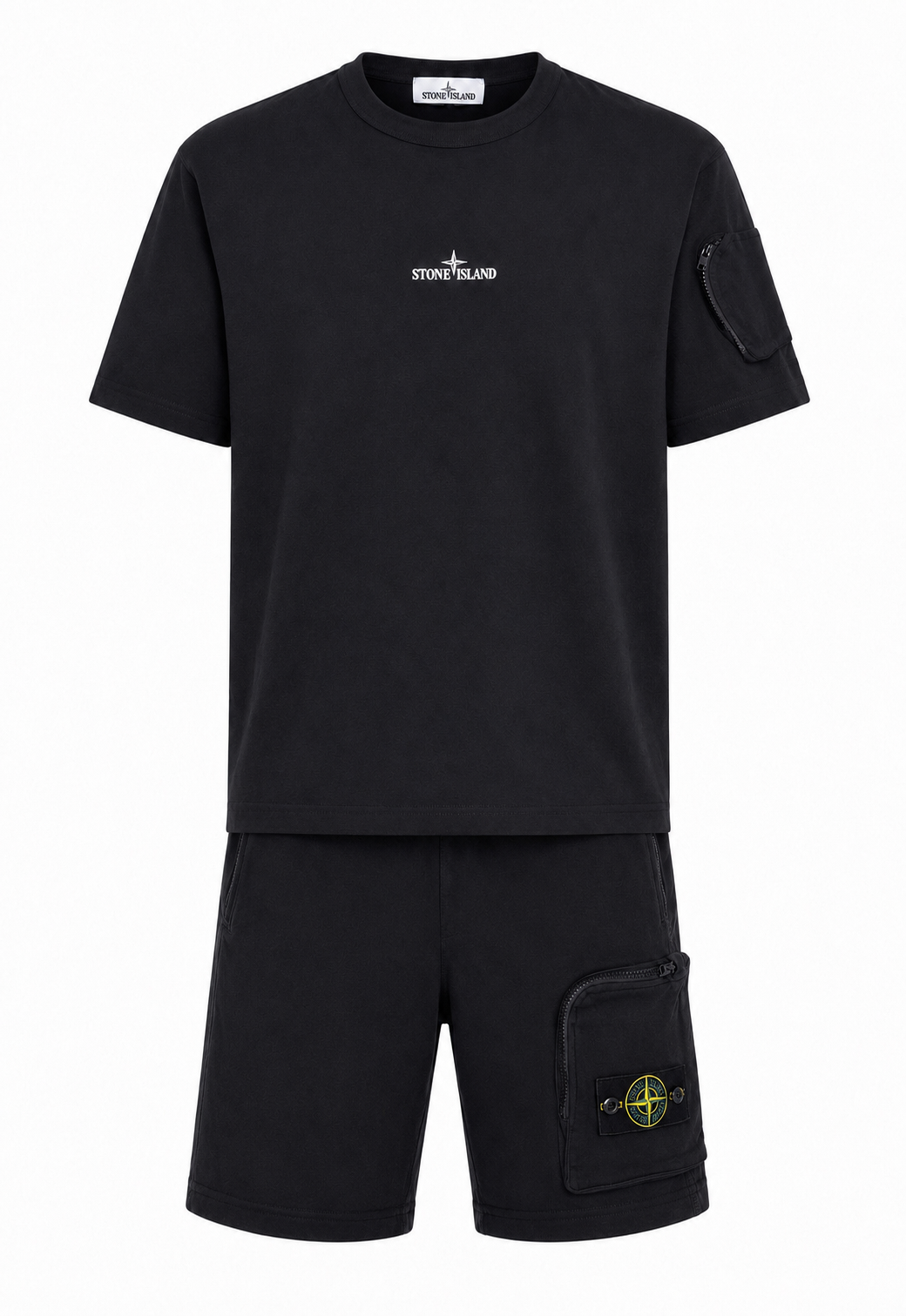 Stone Island Herren Kurzer Trainingsanzug Schwarz