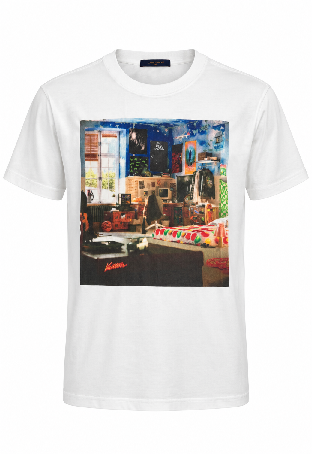 Louis Vuitton Teen Bedroom Print Herren T-Shirt Weiß