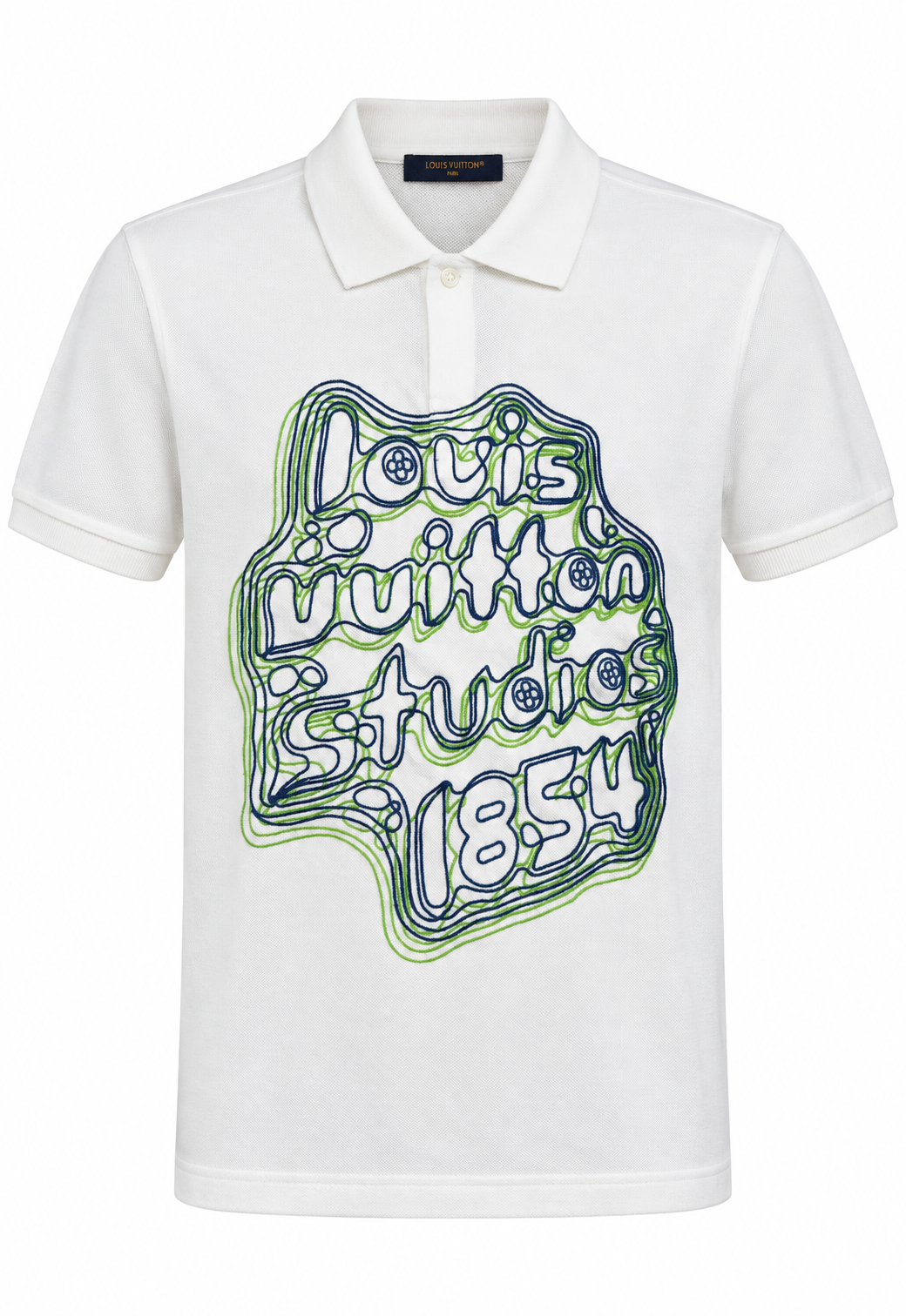 Louis Vuitton Embroidery Herren Poloshirt Weiß