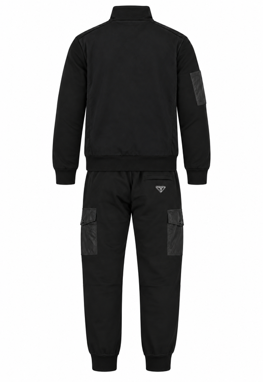 Prada Herren Trainingsanzug Schwarz Re-Nylon Details
