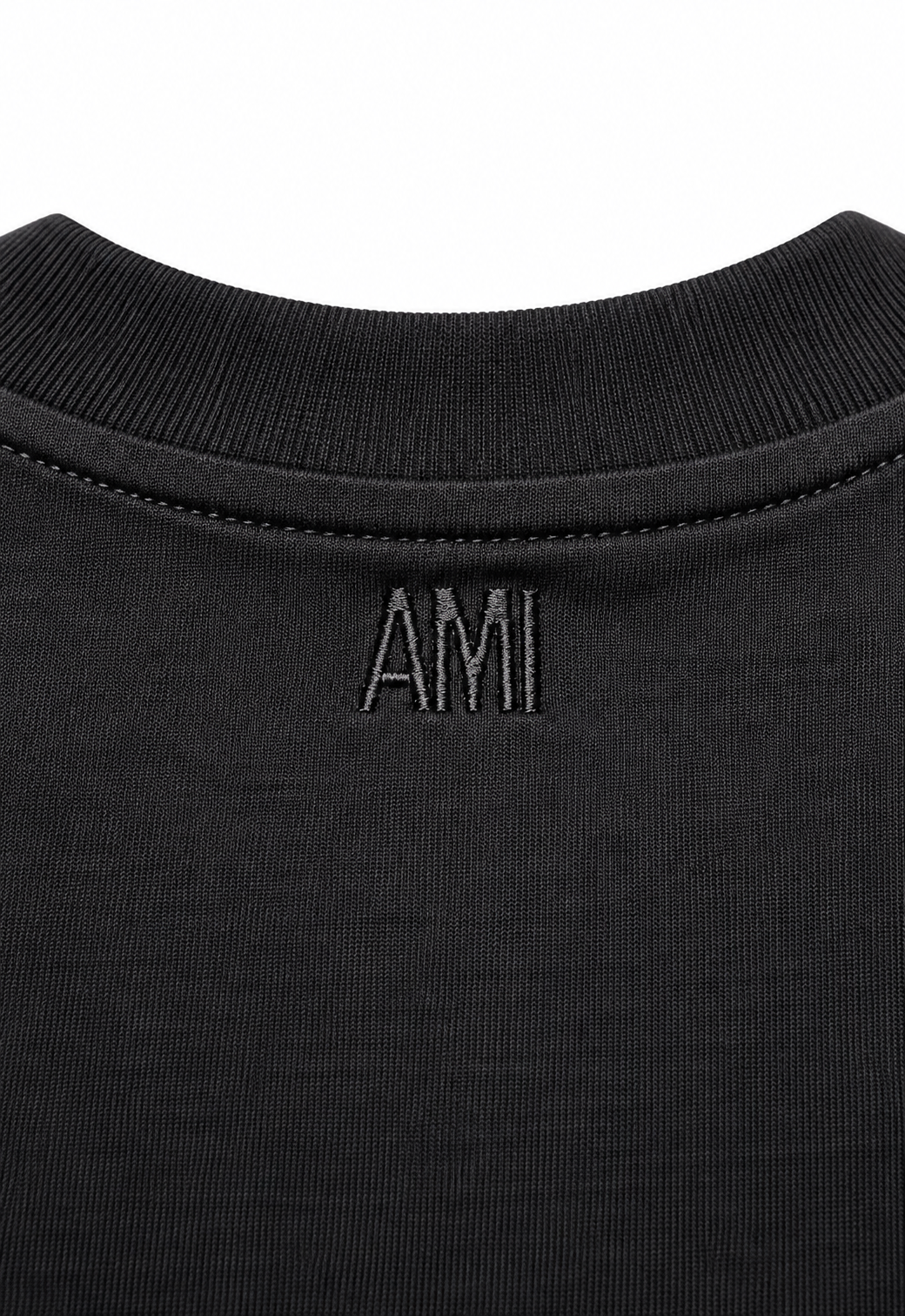 Ami Paris Herren T-Shirt mit Stickerei Schwarz