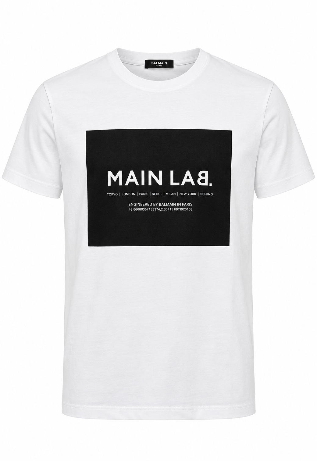 Balmain Herren T-Shirt Main Lab Weiß