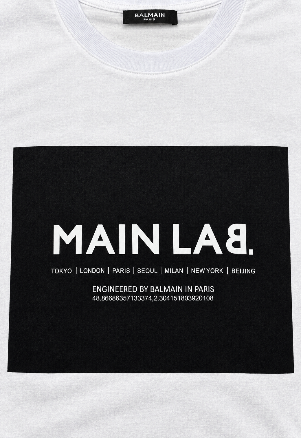 Balmain Herren T-Shirt Main Lab Weiß