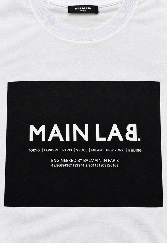 Balmain Herren T-Shirt Main Lab Weiß