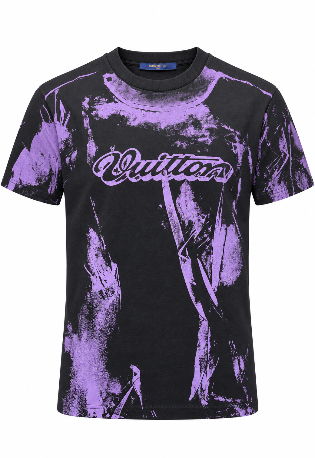 Louis Vuitton Herren T-Shirt Schwarz "Overprinted Vuitton T-Shirt"
