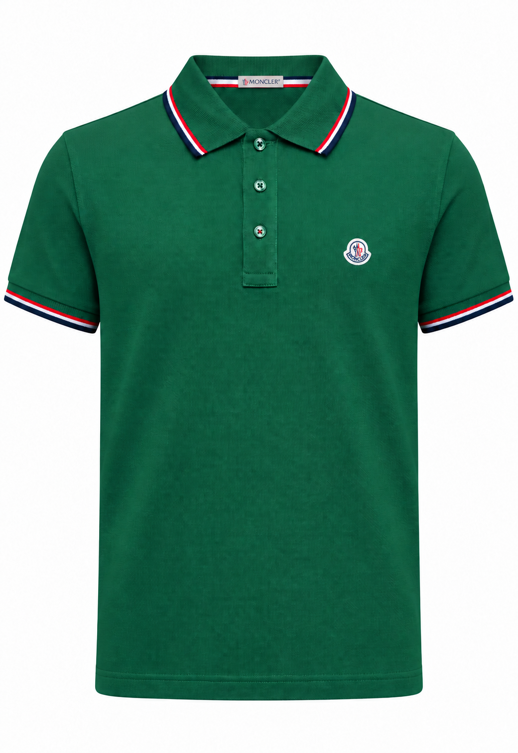 Moncler Herren Logo Poloshirt Grün