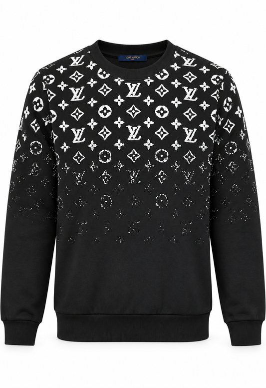 Louis Vuitton Herren Sweatshirt Schwarz "Gradient Cotton Crewneck"