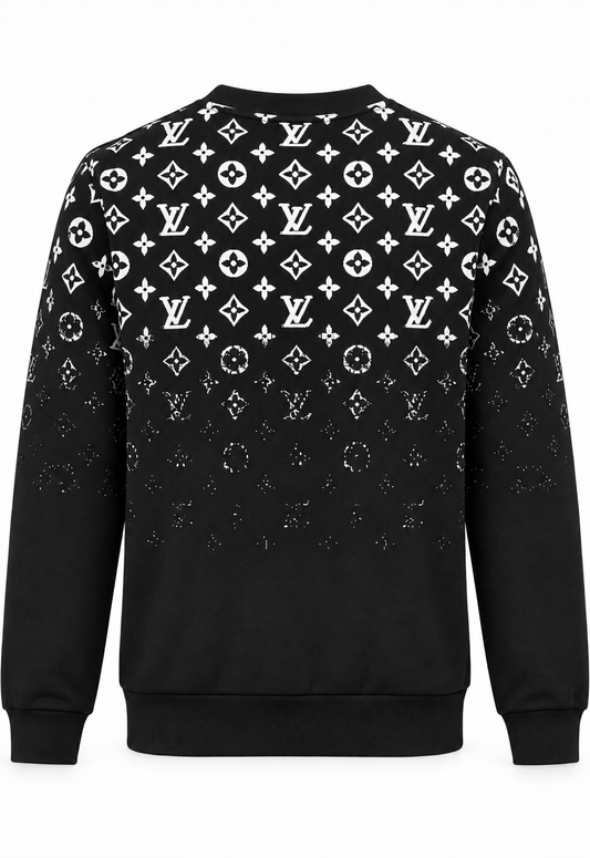 Louis Vuitton Herren Sweatshirt Schwarz "Gradient Cotton Crewneck"