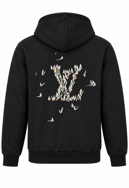 Louis Vuitton Herren Hoodie Schwarz "Embroidered Signature Hoodie"