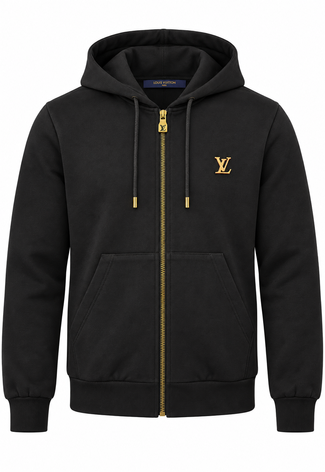 Louis Vuitton Herren Zip-Hoodie Schwarz "Zippered Hoodie With Signature"