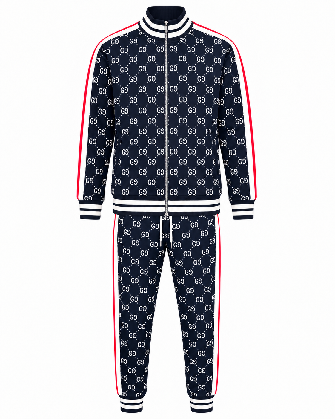Gucci Herren Trainingsanzug Navy "GG Monogram Jacquard Track Pants & Jacket"