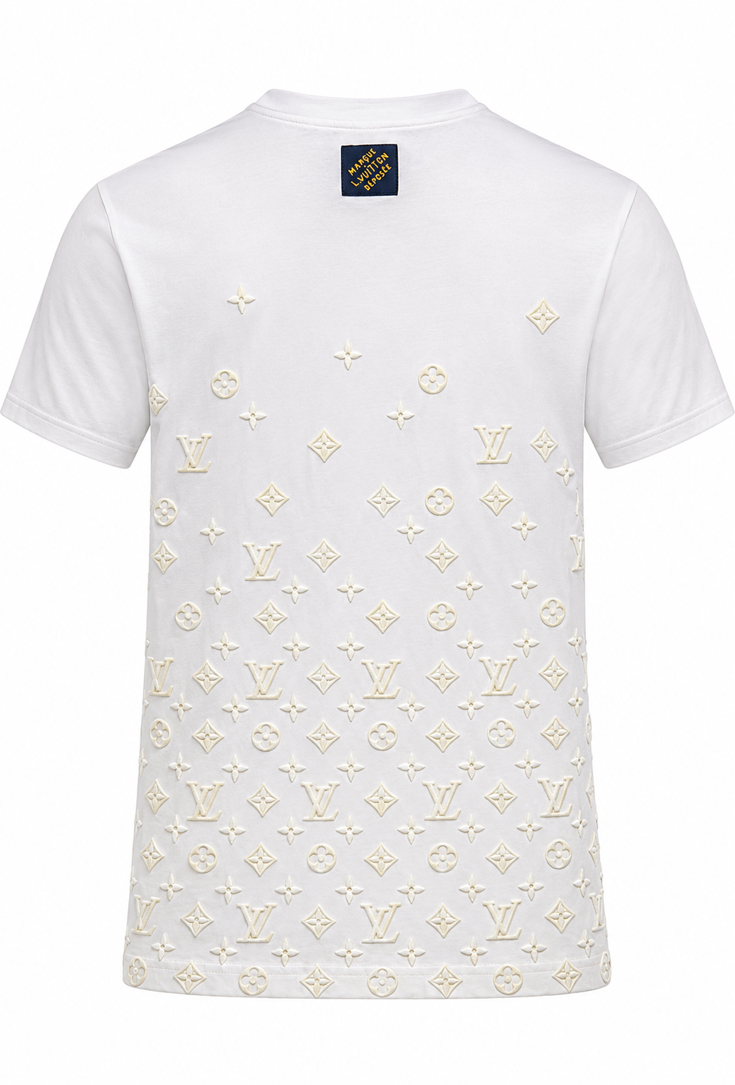 Louis Vuitton Herren T-Shirt Weiß "Gradient Signature Flock Print"