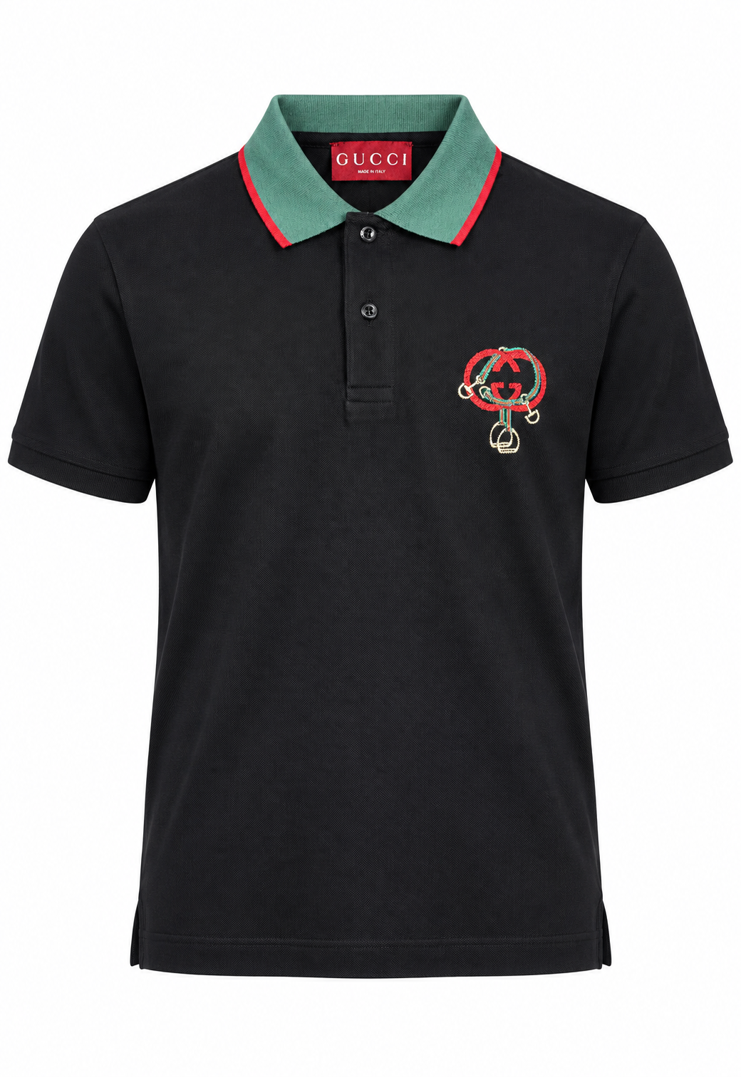 Gucci Herren Poloshirt mit Stickerei Schwarz