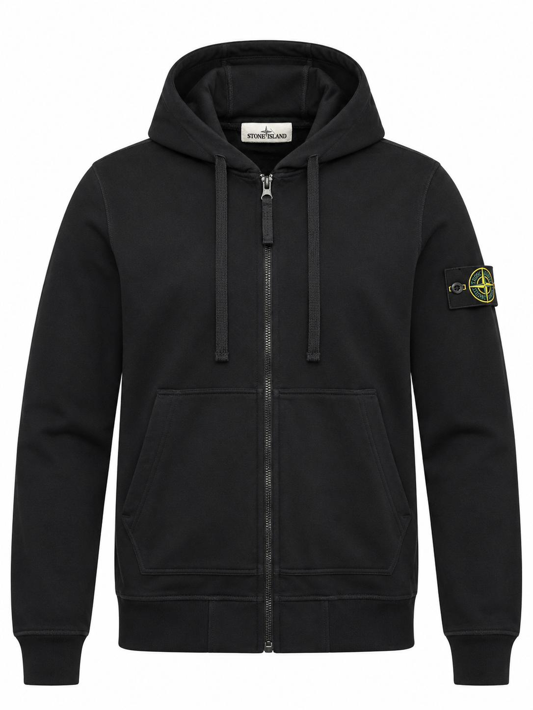 Stone Island Herren Zip-Hoodie Schwarz