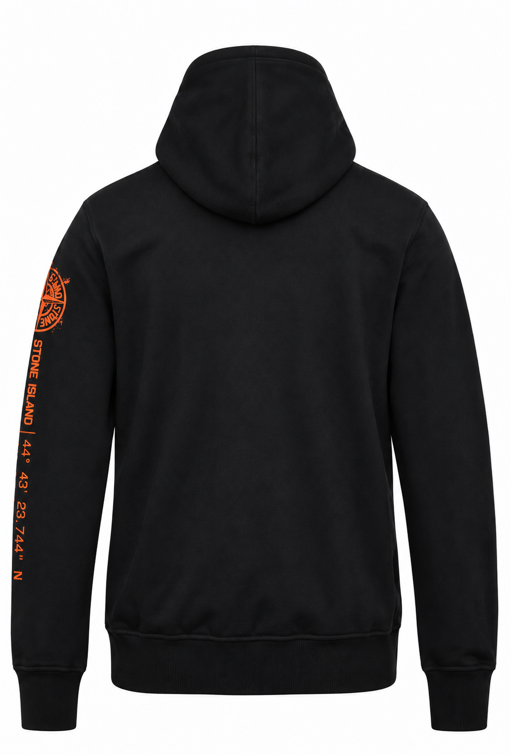 Stone Island Herren Zip-Hoodie Schwarz "Vertical Placement Print"