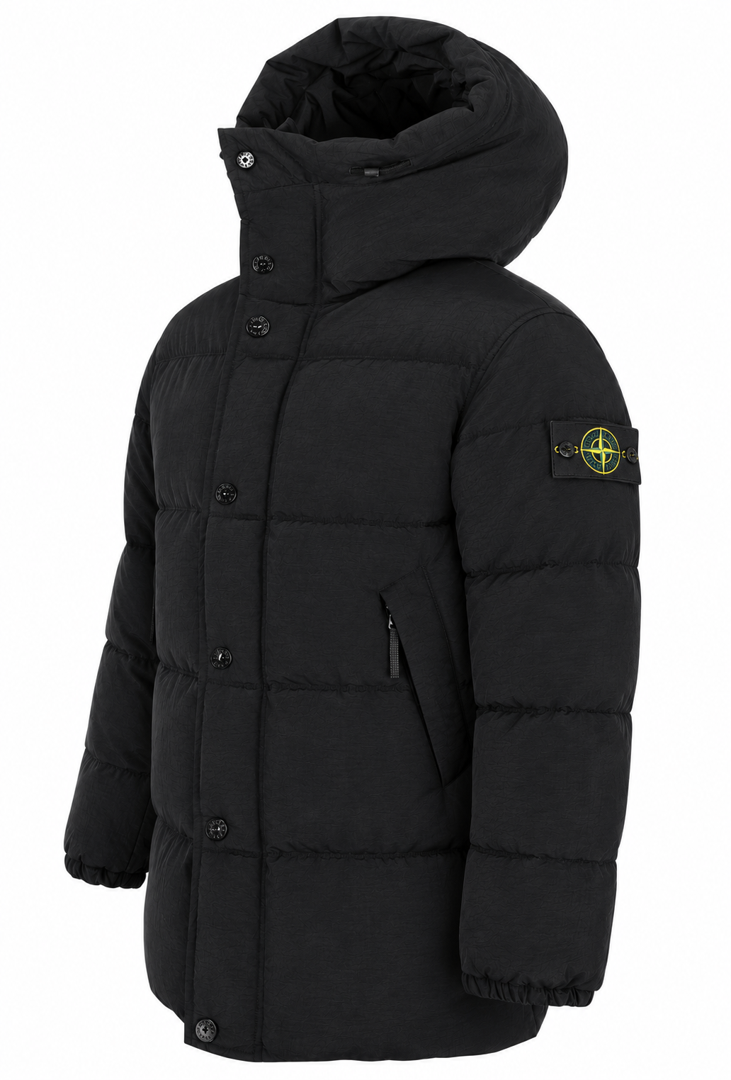 Stone Island Herren Kapuzen-Daunenparka Schwarz
