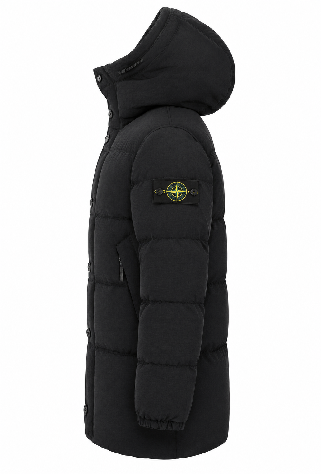 Stone Island Herren Kapuzen-Daunenparka Schwarz