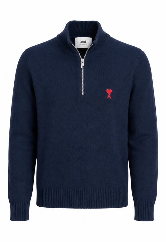 Ami Herren Strickpullover Dunkelblau