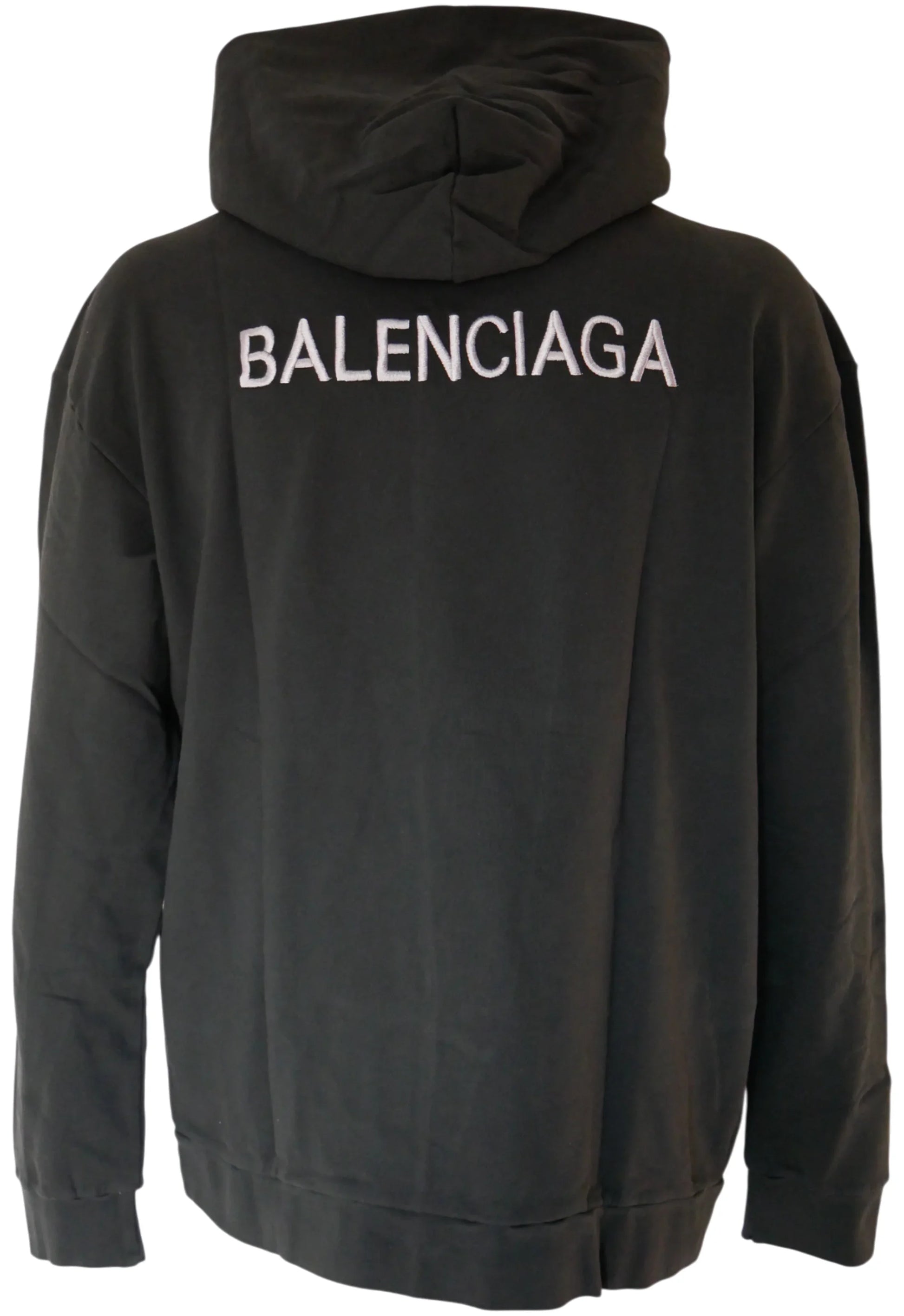 Balenciaga Herren Kapuzenpullover Schwarz mit Logo Stickerei - Original Designer Marken Outlet - Salvin Store