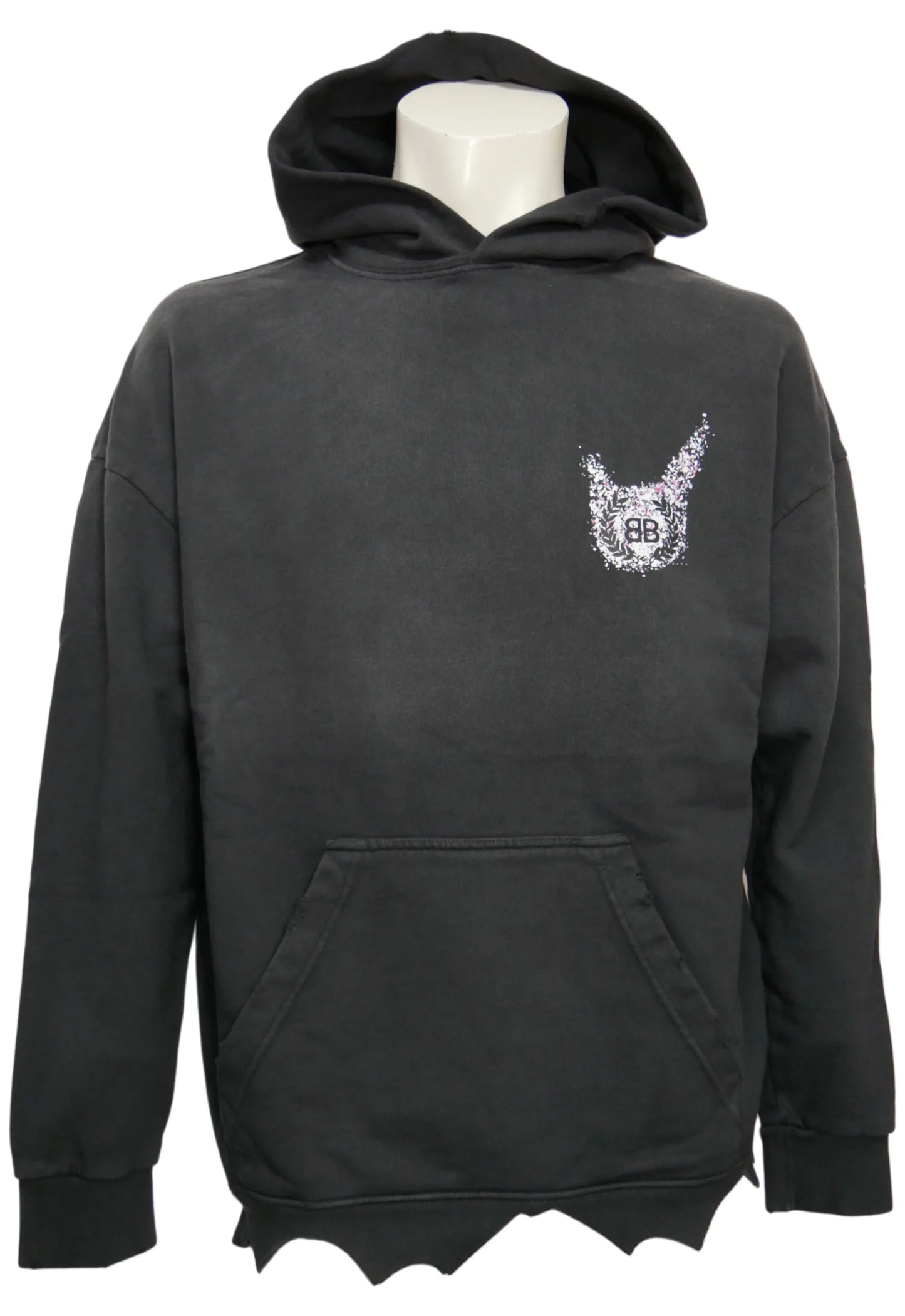 Balenciaga Herren Oversized Kapuzenpullover, Hoodie Schwarz - Original Designer Marken Outlet - Salvin Store