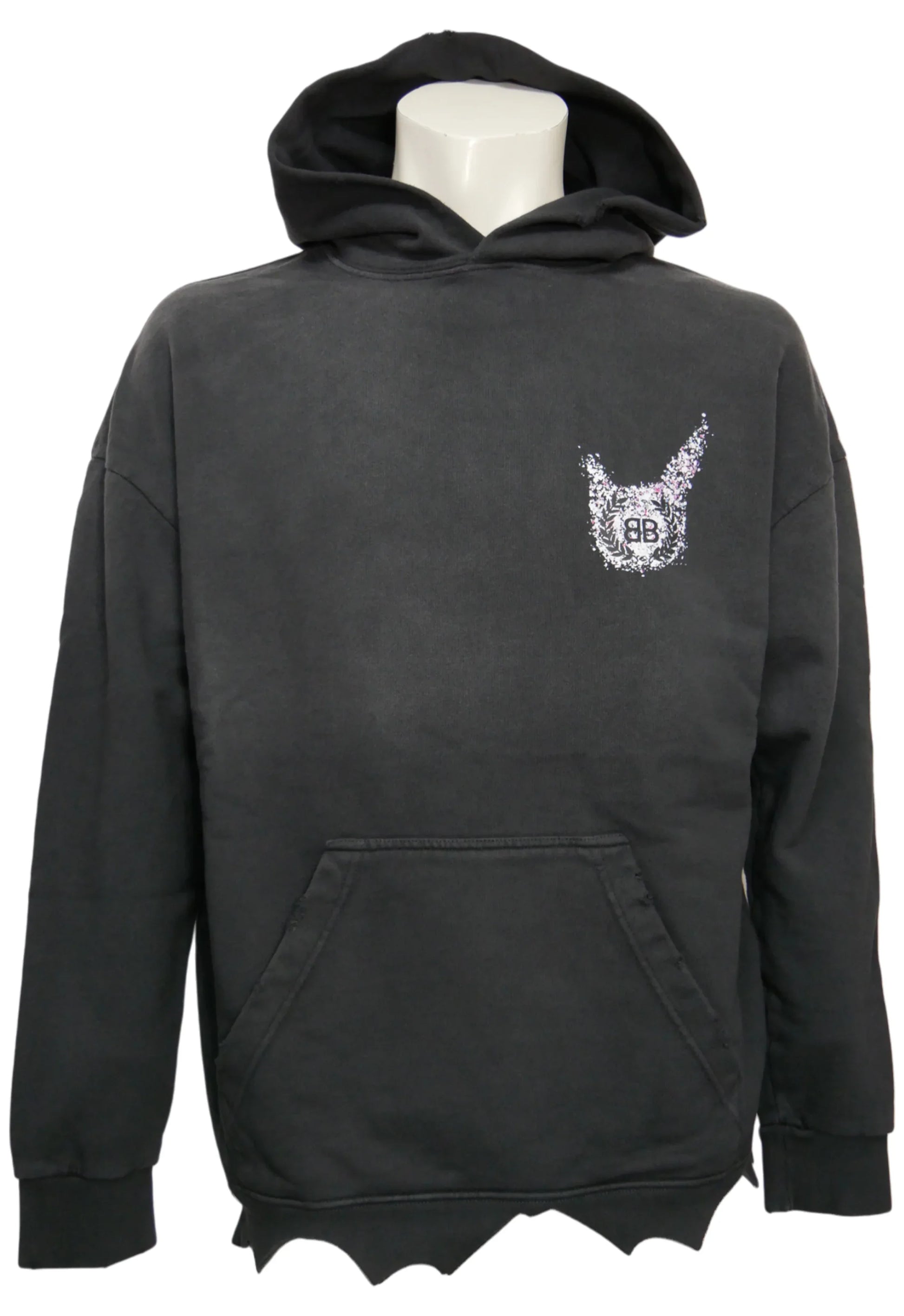 Balenciaga Herren Oversized Kapuzenpullover, Hoodie Schwarz - Original Designer Marken Outlet - Salvin Store