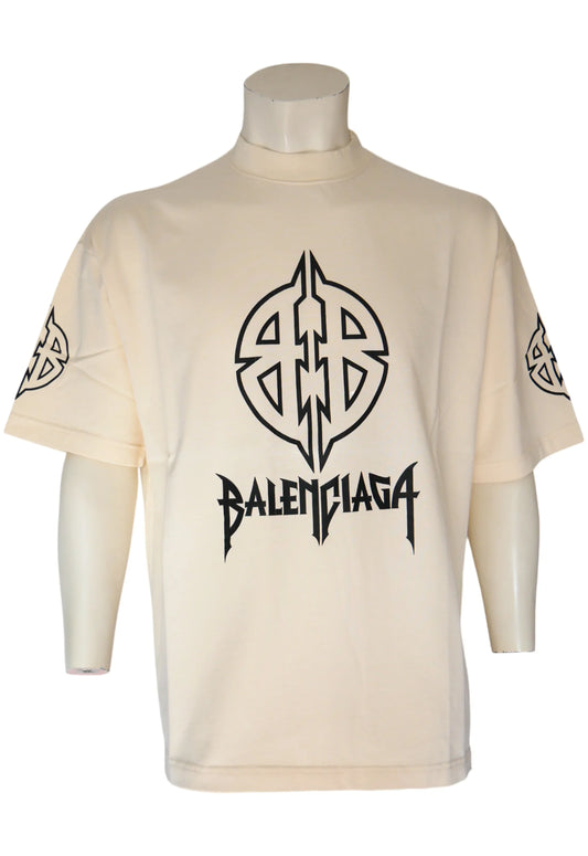 Balenciaga Herren T-Shirt Beige - Original Designer Marken Outlet - Salvin Store