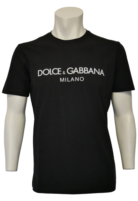 Dolce & Gabbana Herren T-Shirt Schwarz Stretch Baumwolle