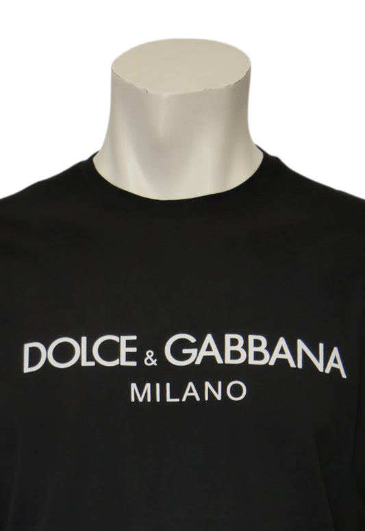 Dolce & Gabbana Herren T-Shirt Schwarz Stretch Baumwolle