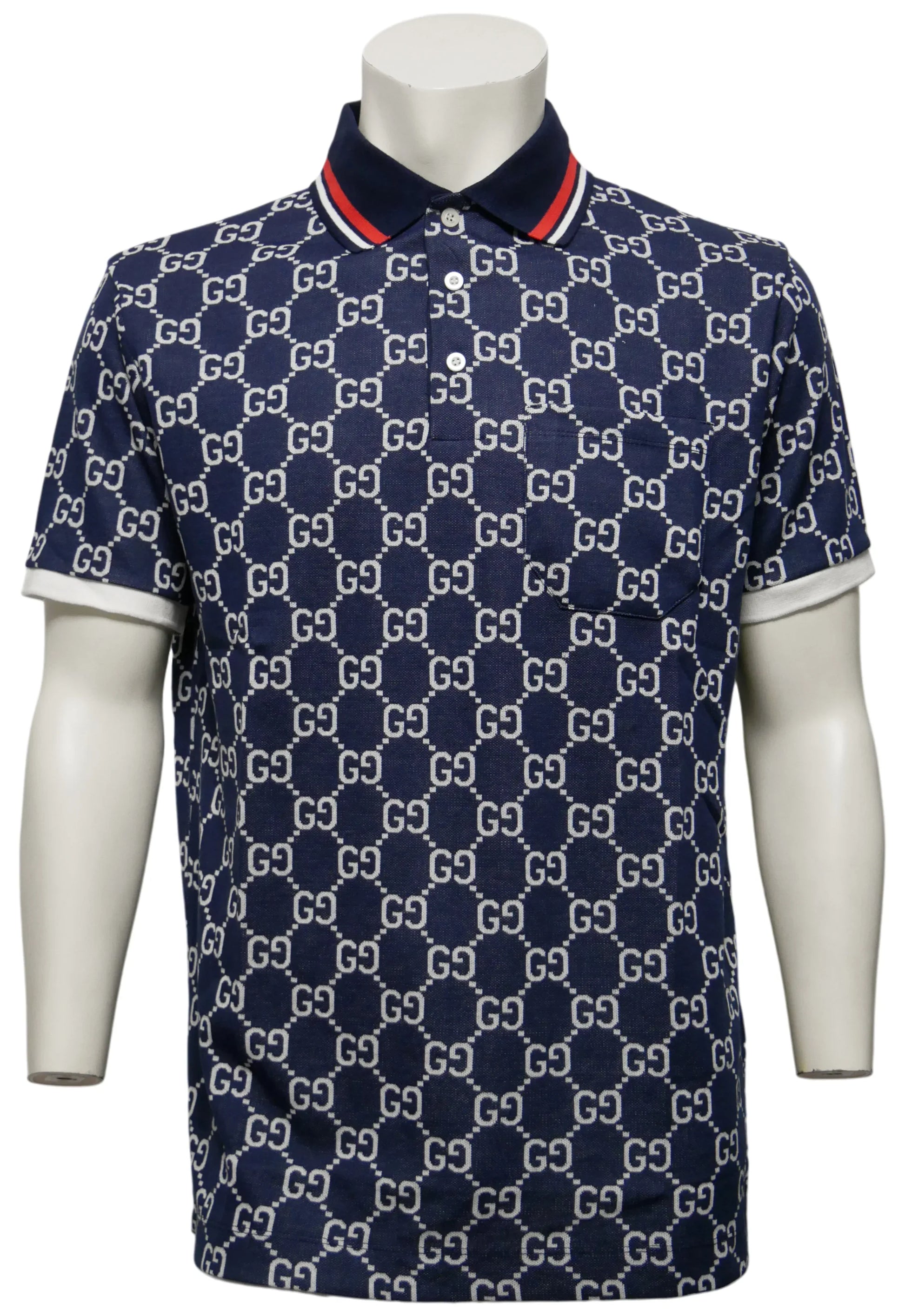 Gucci Herren Poloshirt Blau - Original Designer Marken Outlet - Salvin Store