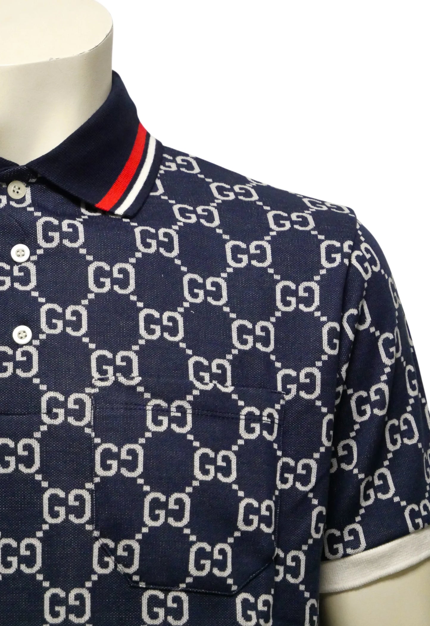 Gucci Herren Poloshirt Blau - Original Designer Marken Outlet - Salvin Store