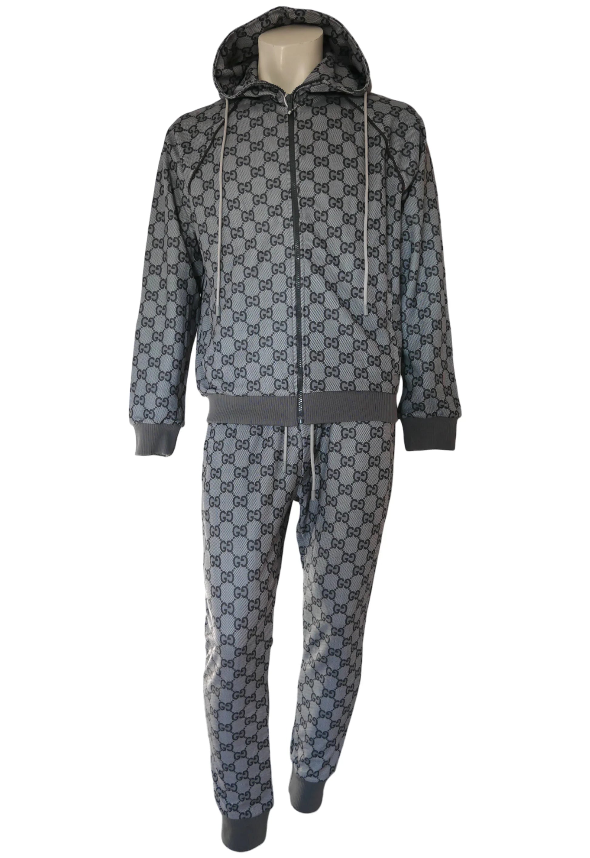 Gucci Herren Trainingsanzug Grau mit GG-Muster - Original Designer Marken Outlet - Salvin Store