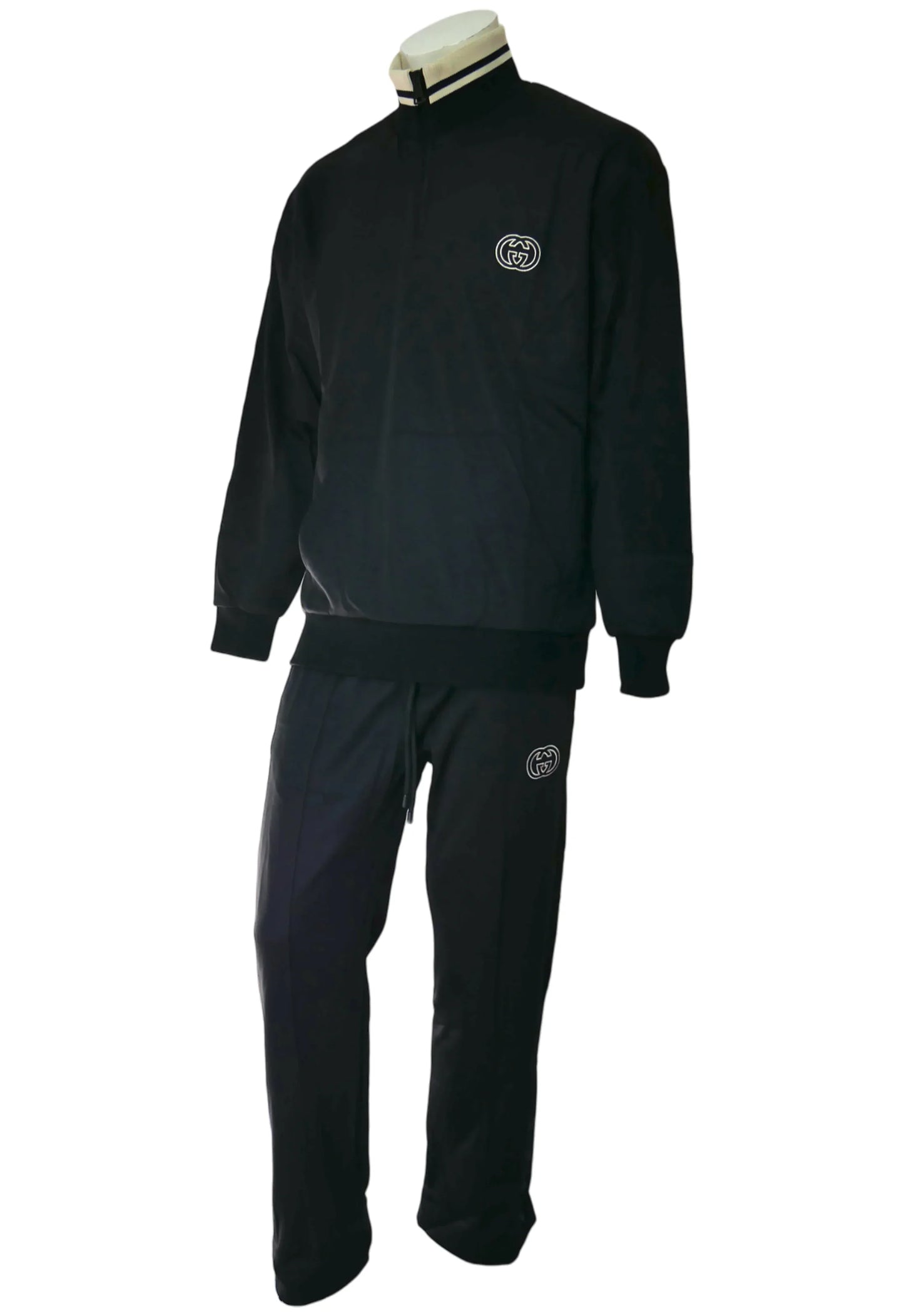 Gucci Herren Trainingsanzug Schwarz mit GG-Logo - Original Designer Marken Outlet - Salvin Store