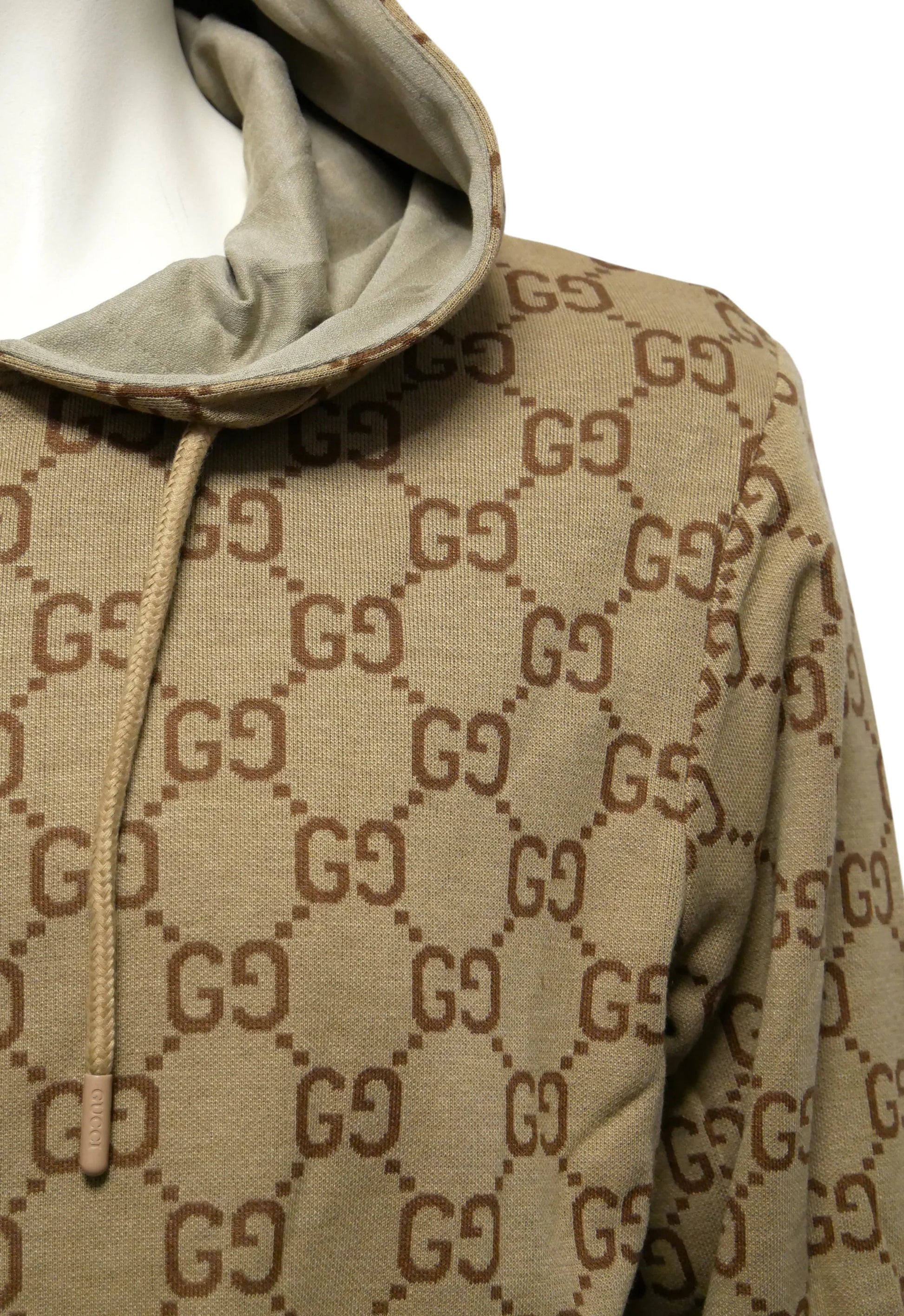 Gucci Herren Wendbare Hoodie - Jacke mit Reißverschluss Beige - Original Designer Marken Outlet - Salvin Store
