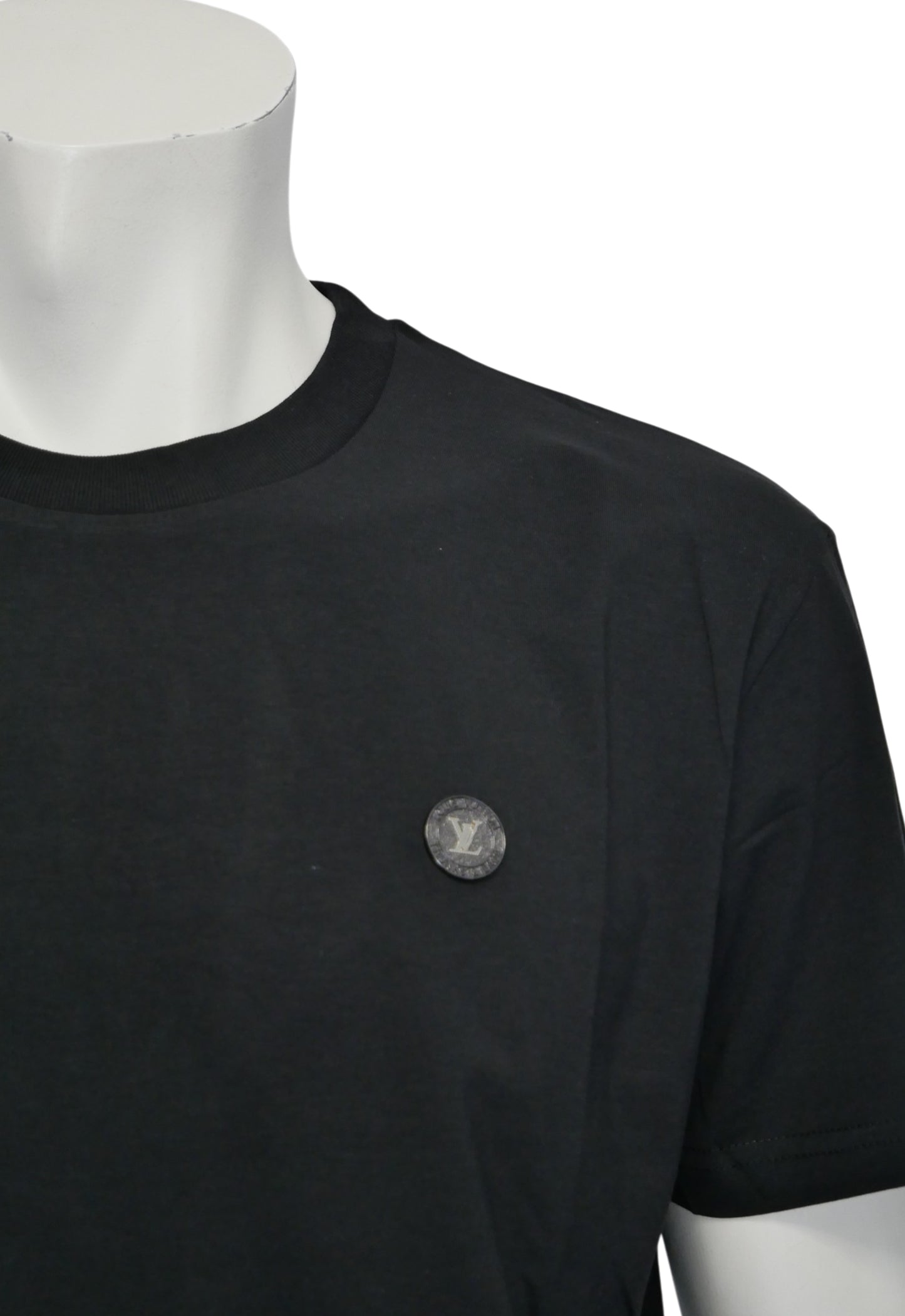 Louis Vuitton Herren T-Shirt Schwarz Stretch Baumwolle