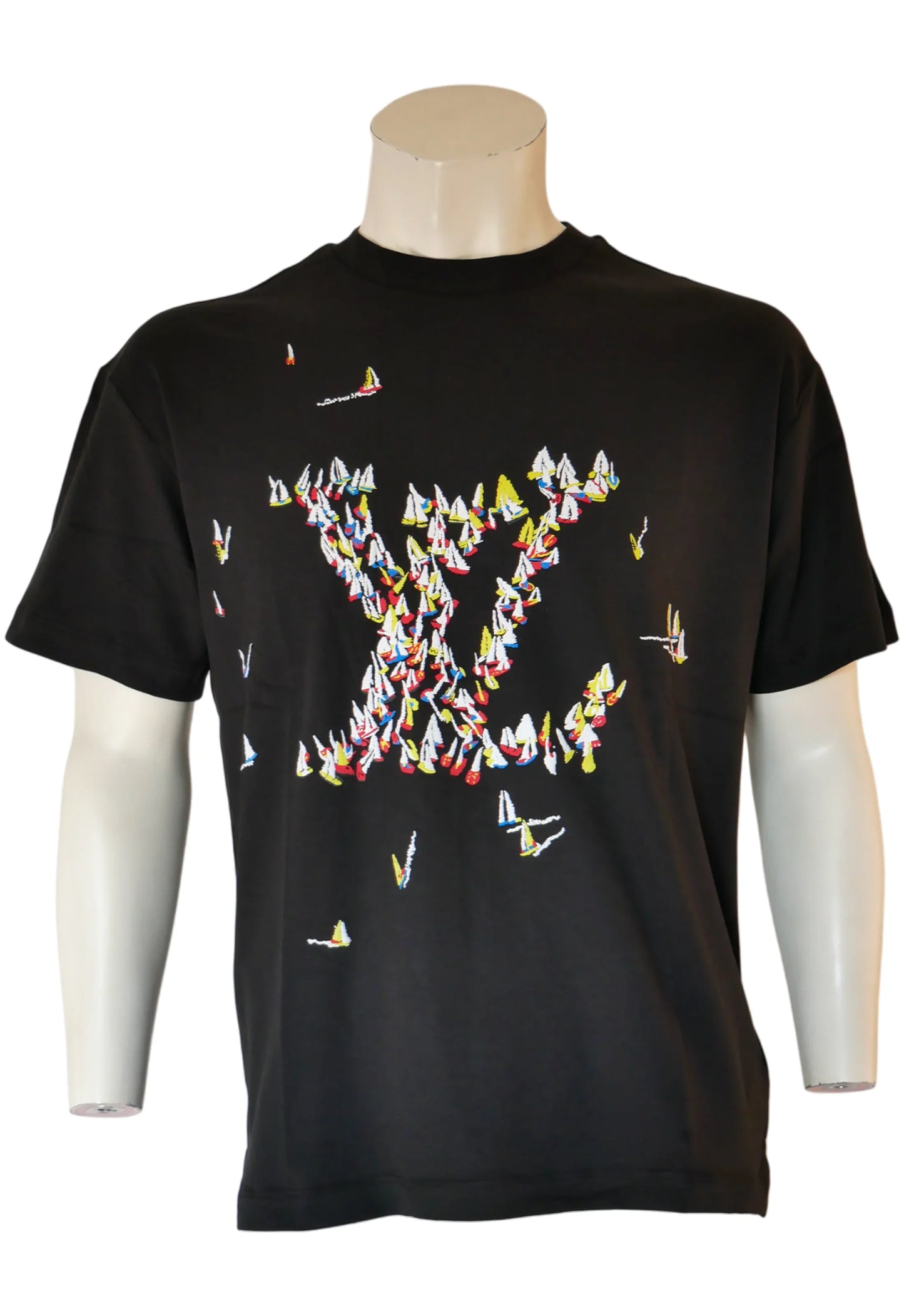 Louis Vuitton Herren T-Shirt Schwarz mit Logo - Original Designer Marken Outlet - Salvin Store